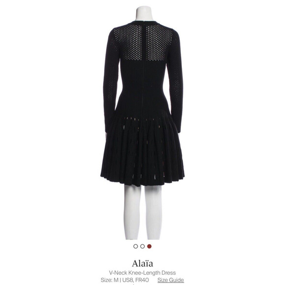 ALAIA FLAIR & FIT PERFORATED LONG SLEEVE DRESS - Picture 2 of 4